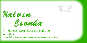 malvin csonka business card